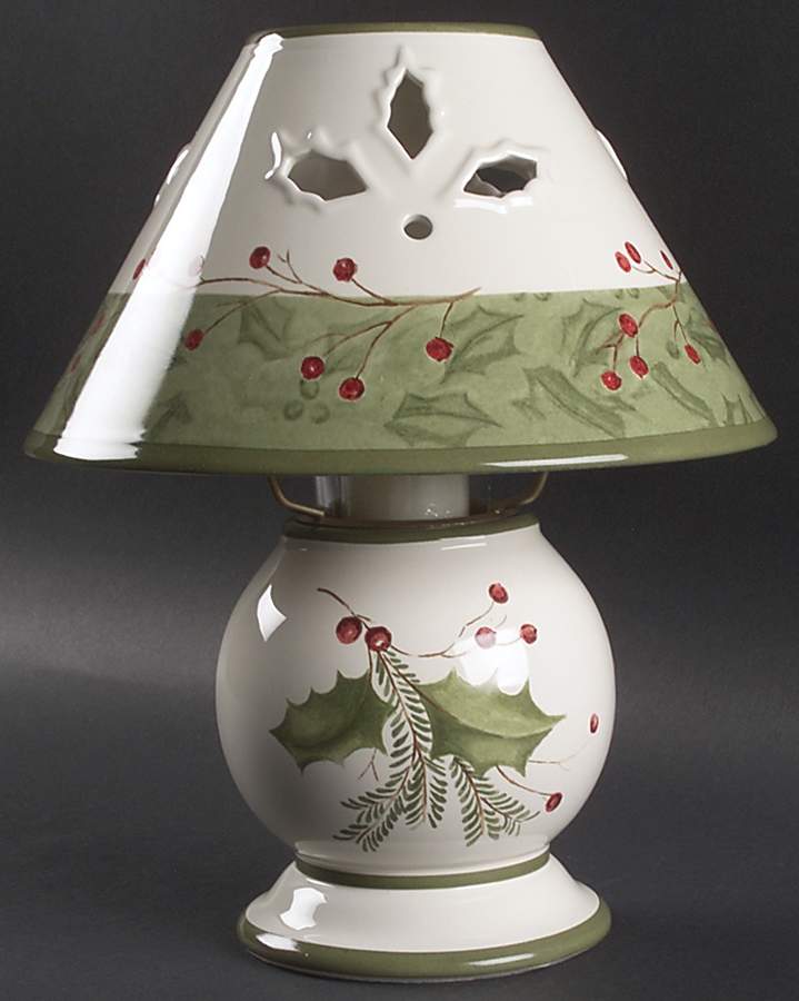 Holiday Gatherings Damask Candle Lamp & Shade by Lenox-1