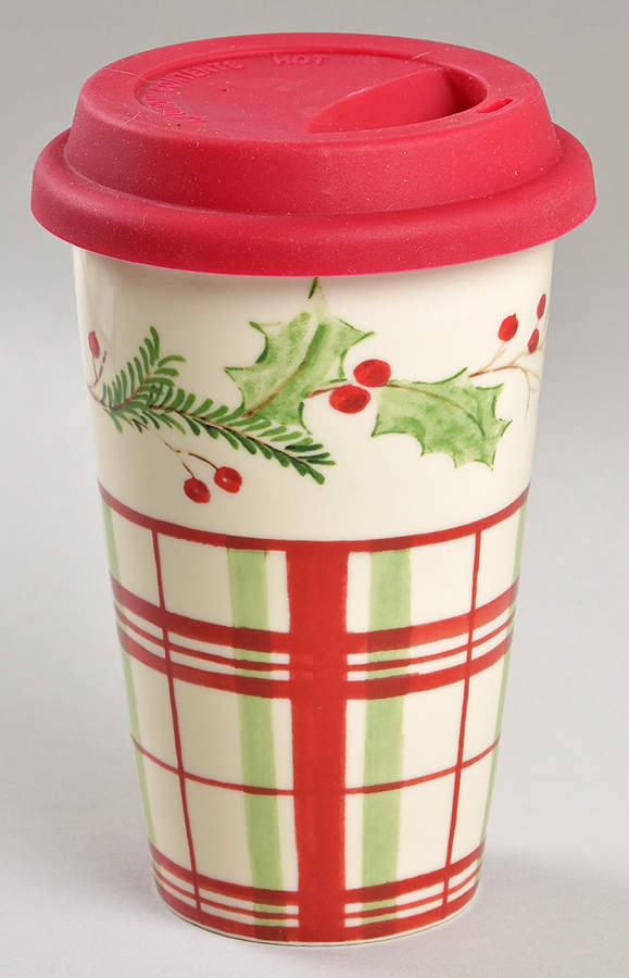 Holiday Gatherings Plaid Travel Tumbler & Silicone/Plastic Lid by Lenox-1