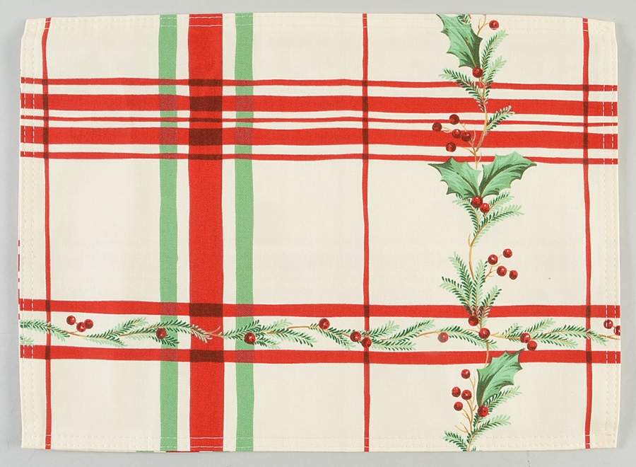 Holiday Gatherings Plaid Tapestry Placemat by Lenox-1