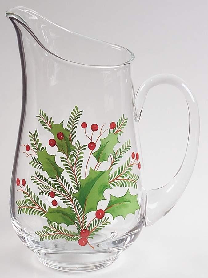 Holiday Gatherings Holiday Berry 64 Oz Glassware Pitcher by Lenox-1