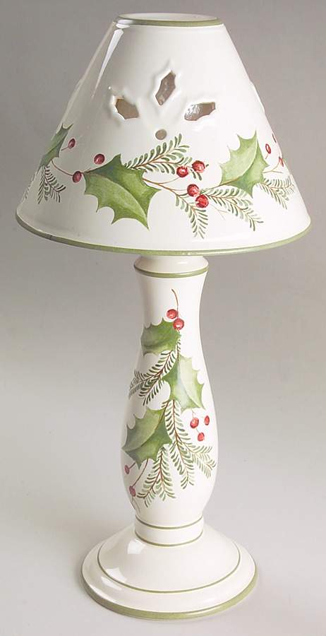 Holiday Gatherings Holiday Berry Candlestick Lamp & Shade by Lenox-1