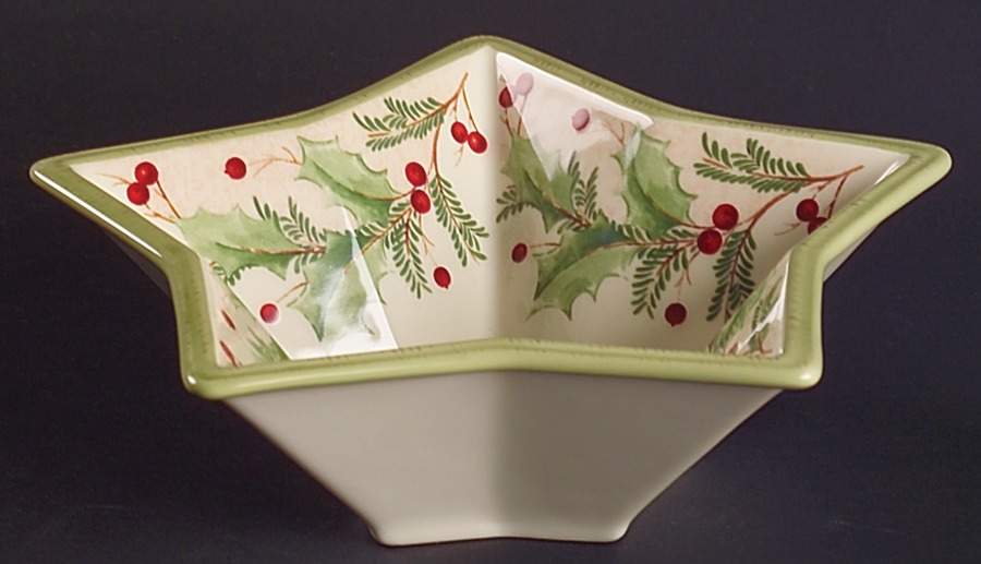 Holiday Gatherings Holiday Berry Star Shaped Bowl by Lenox-1
