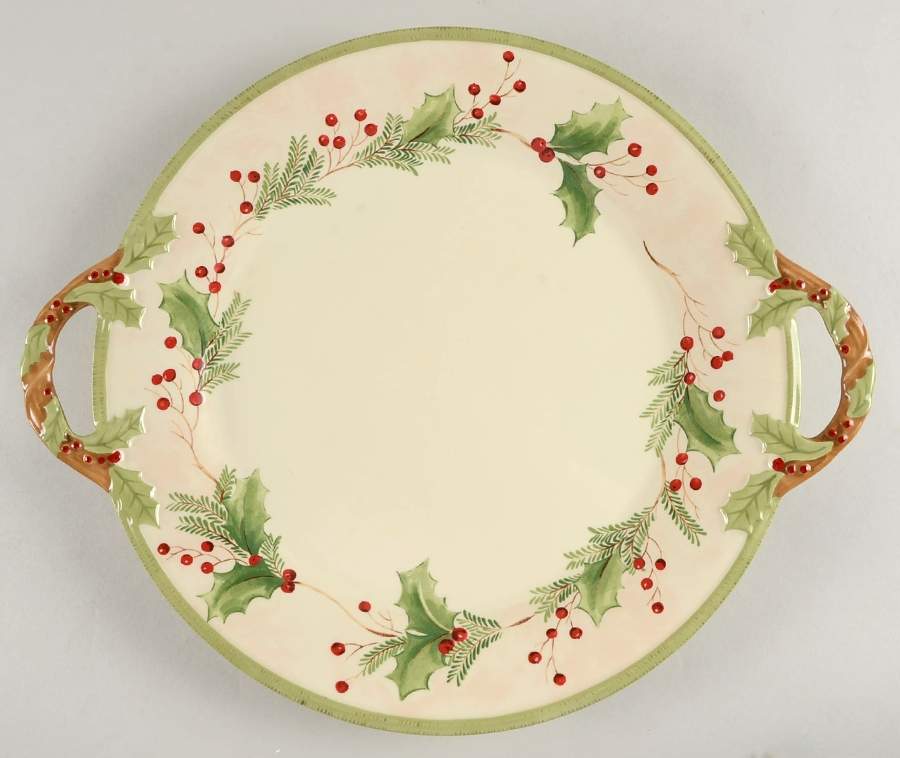 Holiday Gatherings Holiday Berry 15" Round Handled Platter by Lenox-1