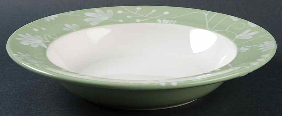 Summerville Jade Green Large Rim Soup Bowl by Living Art-1