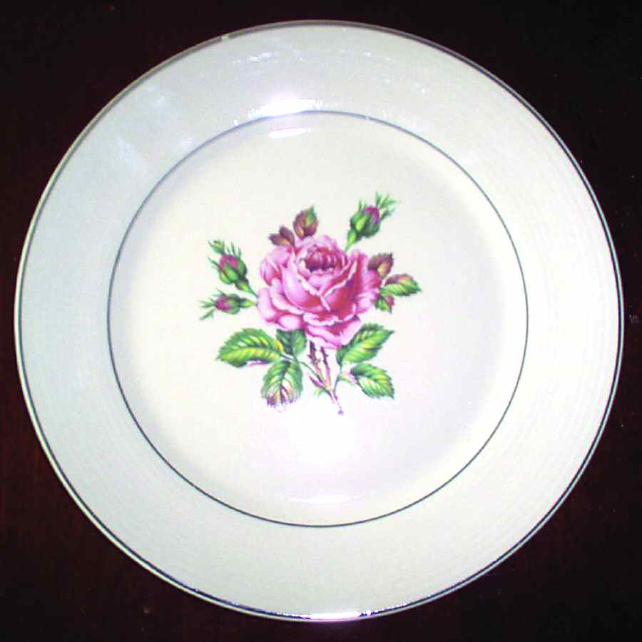 Meadow Rose Dinner Plate by Limoges-American-1