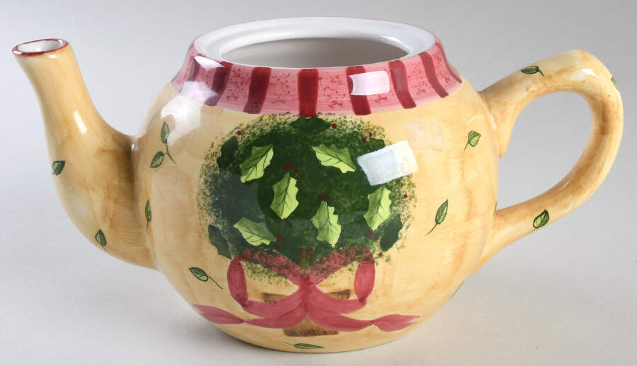 Holly Topiary Teapot No Lid by Laurie Gates-1