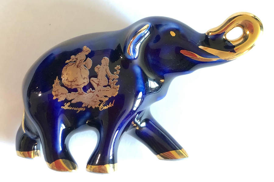 Marquise Elephant Figurine by Limoges Castel-1