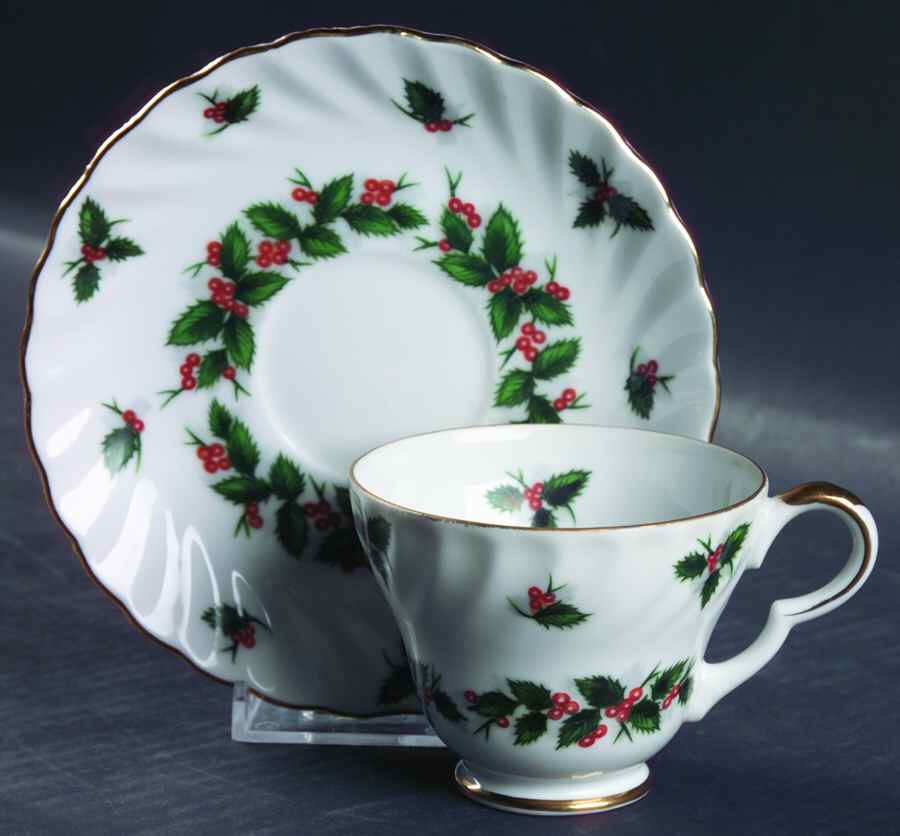 Flower of the Month Footed Cup & Saucer Set by Lefton-1