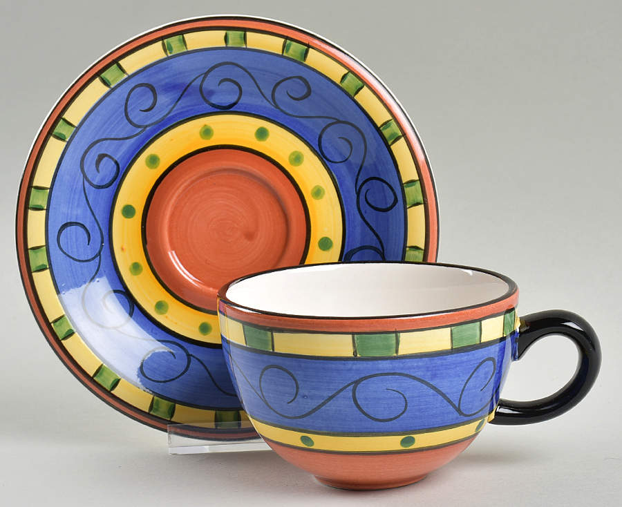 Panama Flat Cup & Saucer Set by Living Art-1
