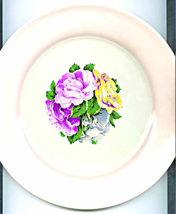 Coral Bouquet Dinner Plate by Limoges-American-1