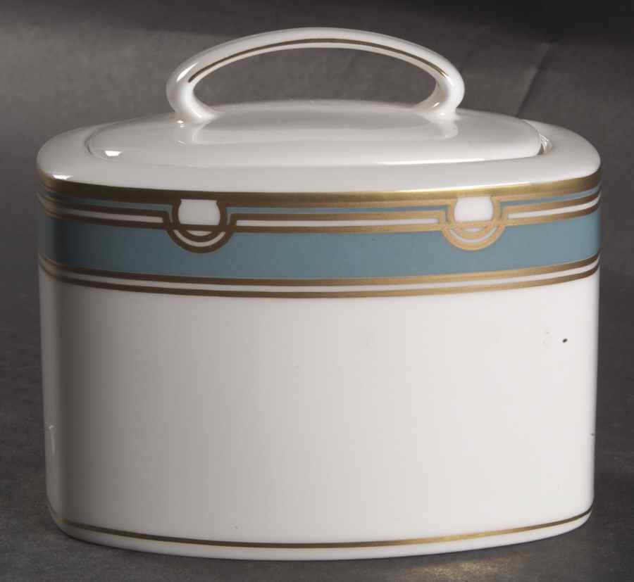 Corona Grove Aqua Sugar Bowl & Lid by Lenox-1