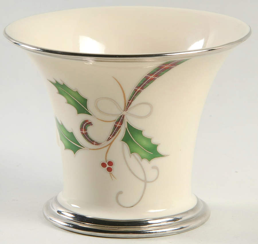 Holiday Nouveau Platinum (White) Candle Votive by Lenox-1