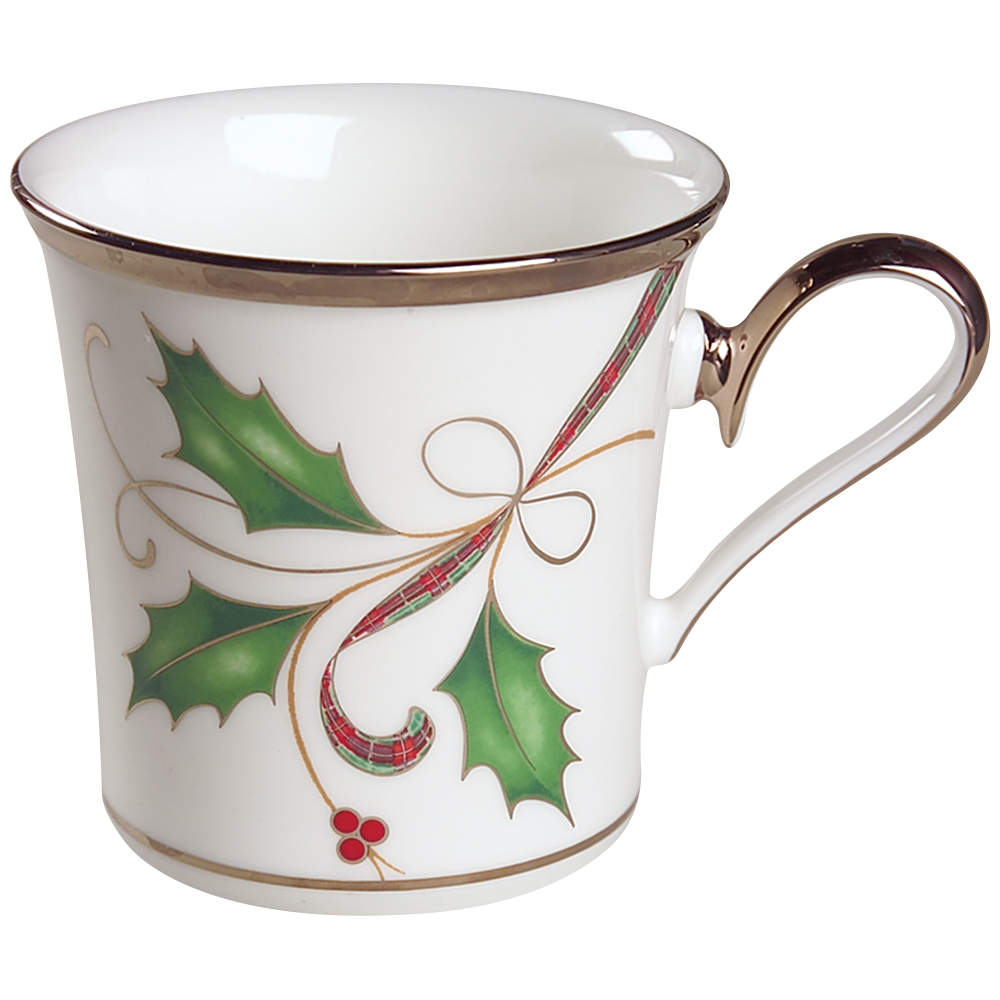 Holiday Nouveau Platinum (White) Mug by Lenox-1