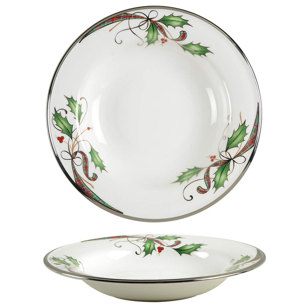 Holiday Nouveau Platinum (White) 9" Soup/Pasta Bowl by Lenox-1