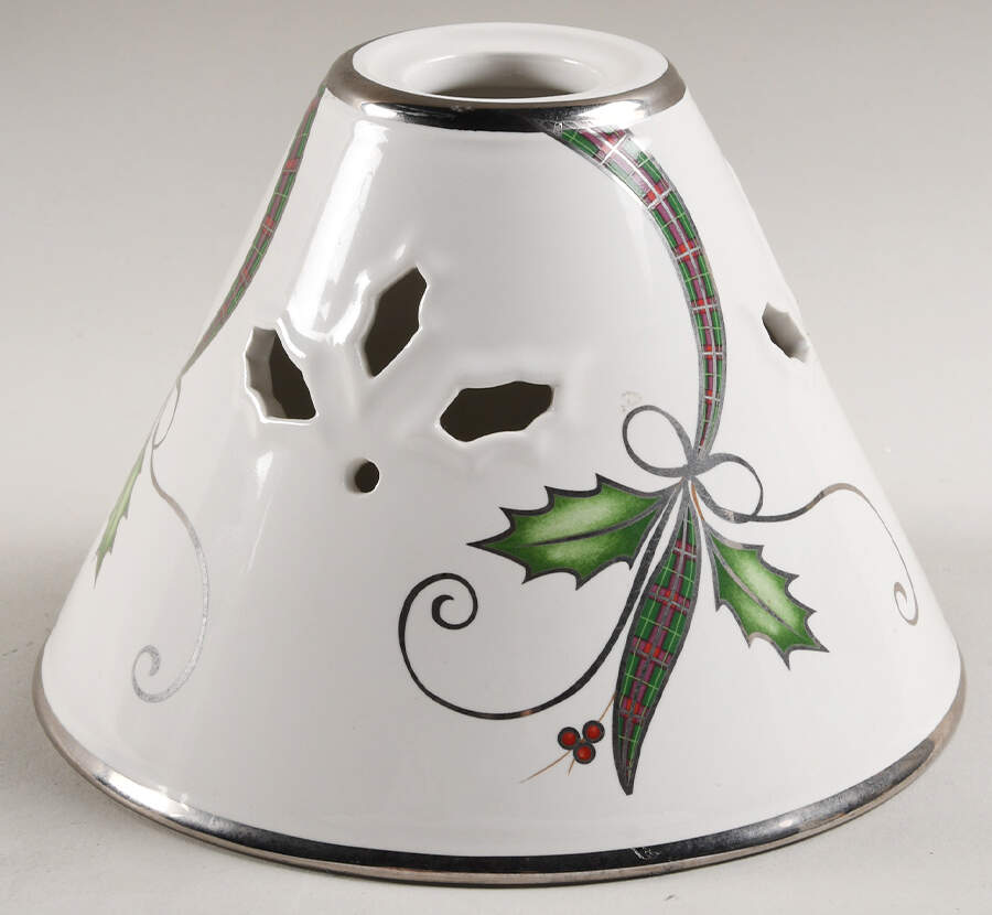 Holiday Nouveau Platinum (White) Shade for Candlestick Lamp by Lenox-1
