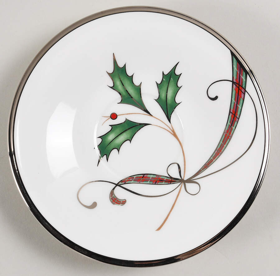 Holiday Nouveau Platinum (White) Saucer for Footed Cup by Lenox-1