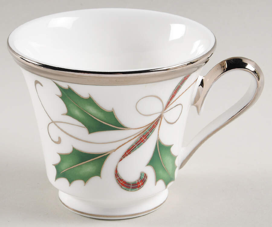 Holiday Nouveau Platinum (White) Footed Cup by Lenox-1
