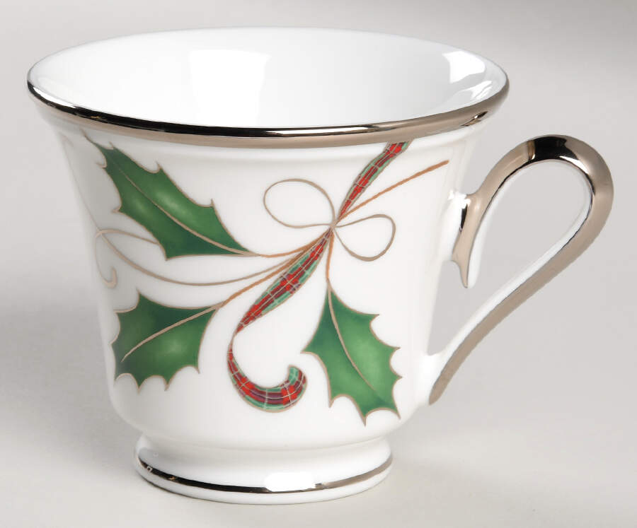 Holiday Nouveau Platinum (White) Footed Cup by Lenox-1