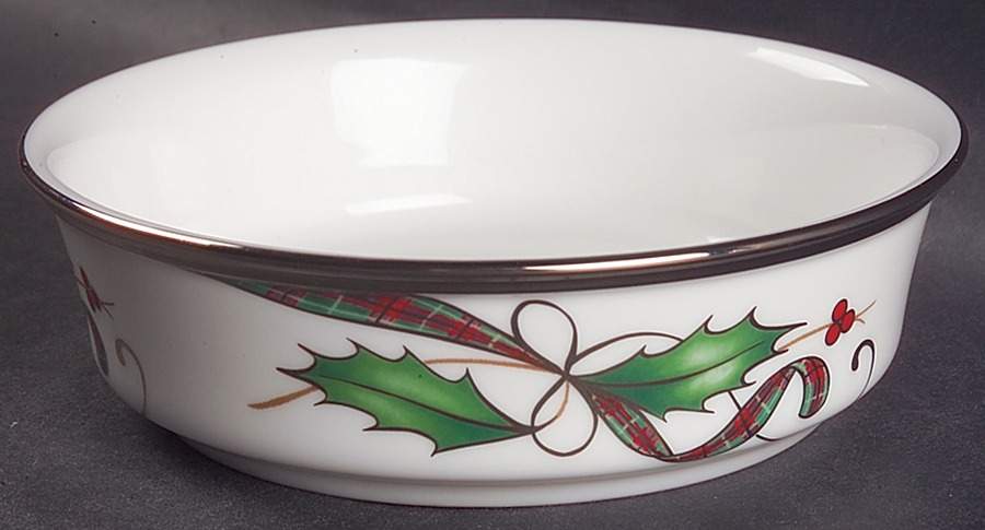 Holiday Nouveau Platinum (White) Fruit/Dessert (Sauce) Bowl by Lenox-1