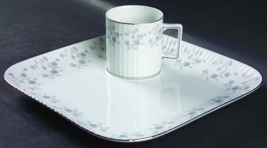 Forget Me Not Snack Plate & Cup Set by Laurel (Japan)-1