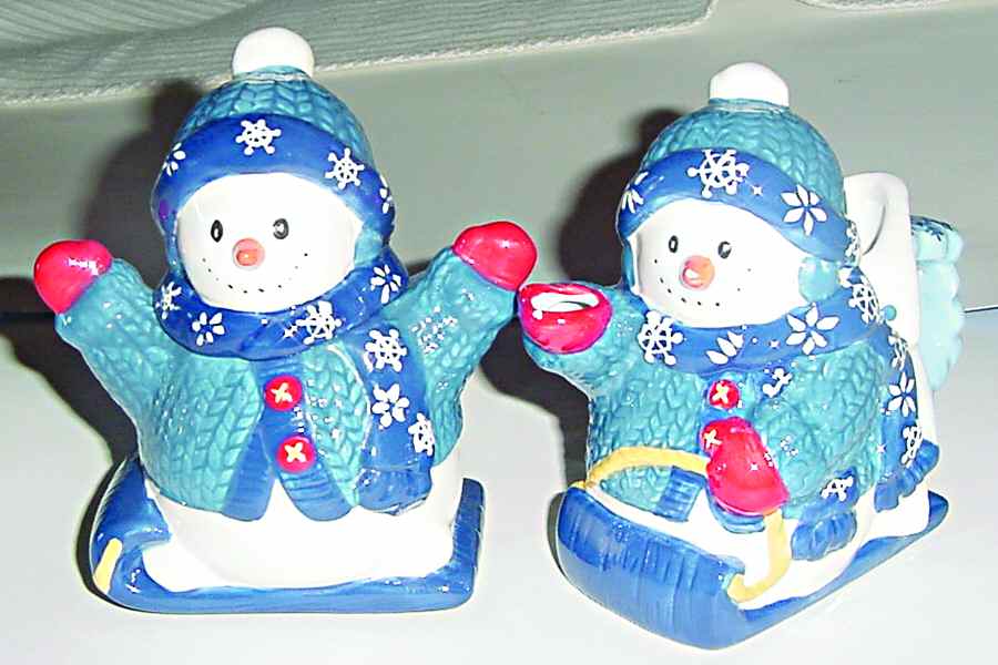 Blue Snowman Figural Creamer by Home Trends-1