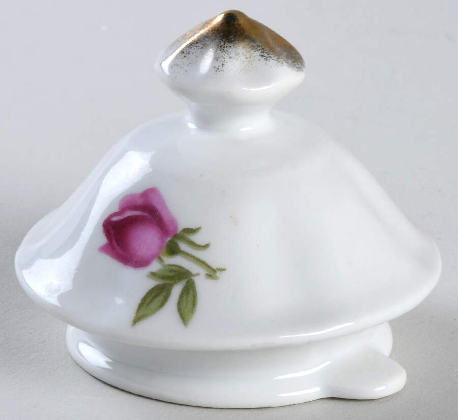 Crimson Rose-Scalloped Lid for Teapot by Lefton-1