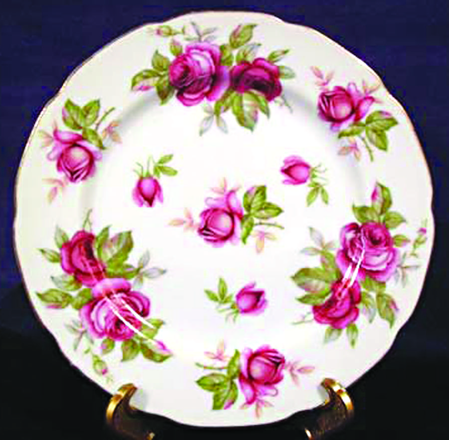 Crimson Rose-Scalloped Salad Plate by Lefton-1