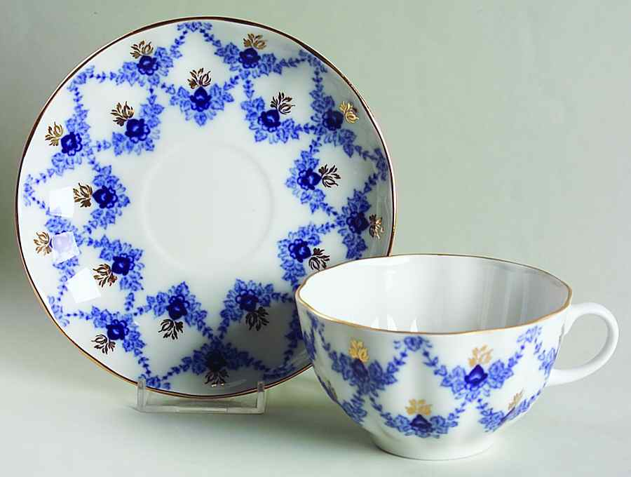 Evening Time Flat Cup & Saucer Set by Lomonosov-1