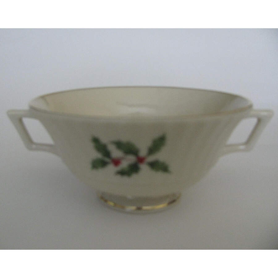 Hollyberry (No Enamel) Footed Cream Soup Bowl by Lenox-1