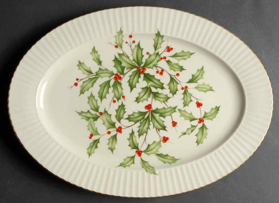 Hollyberry (No Enamel) 15" Oval Serving Platter by Lenox-1