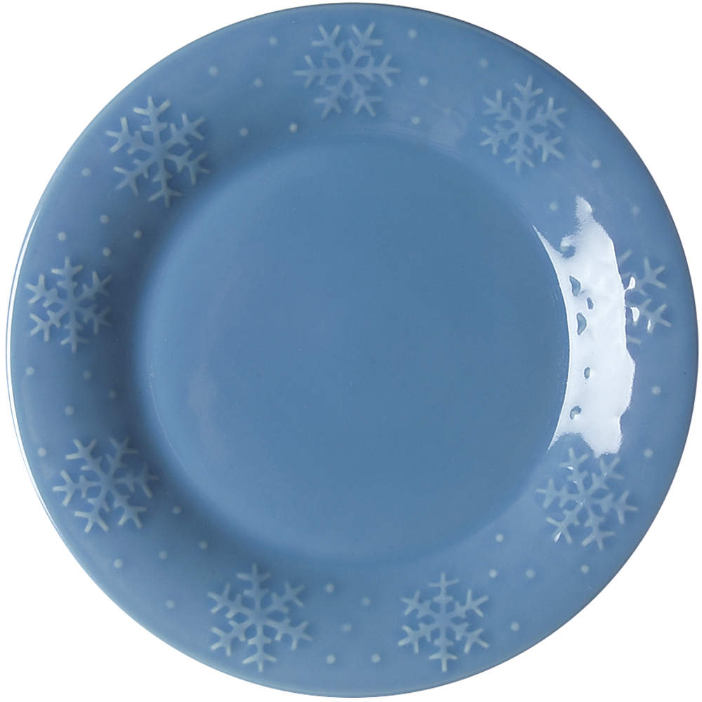 Blue Snowflake Dinner Plate by Libbey-1