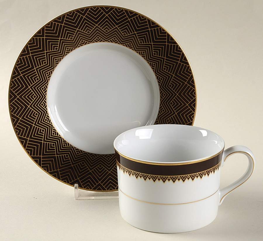 Hastings Chocolate Flat Cup & Saucer Set by Ralph Lauren China-1