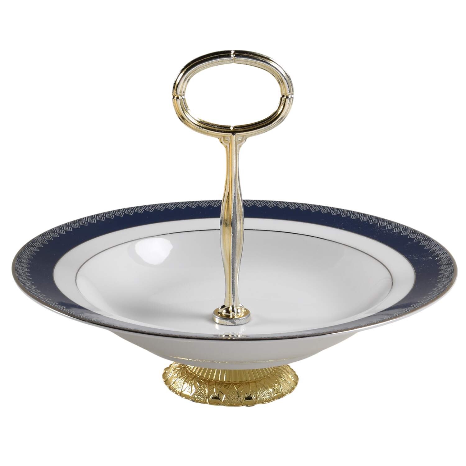 Hastings Cobalt 6"-7" Handled Footed Nut Dish HC by Ralph Lauren China-1