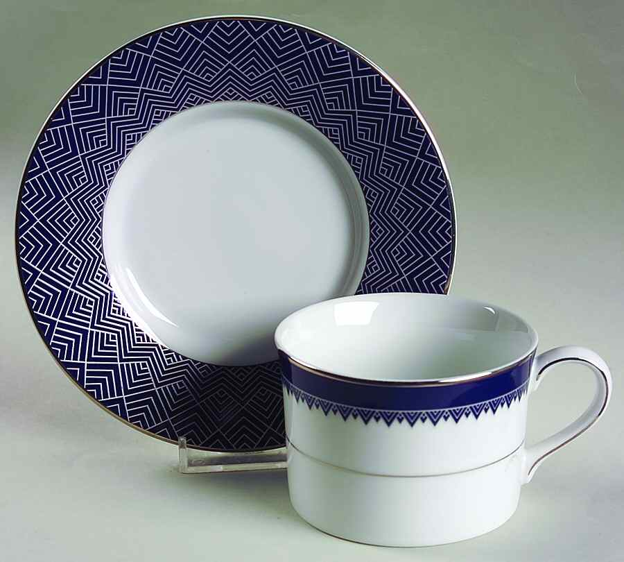 Hastings Cobalt Flat Cup & Saucer Set by Ralph Lauren China-1