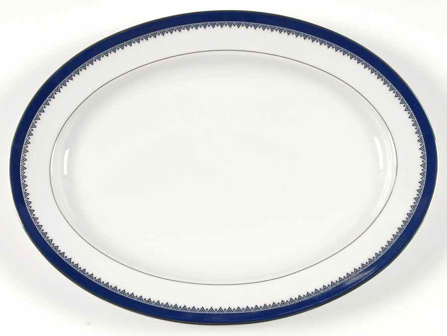 Hastings Cobalt 14" Oval Serving Platter by Ralph Lauren China-1