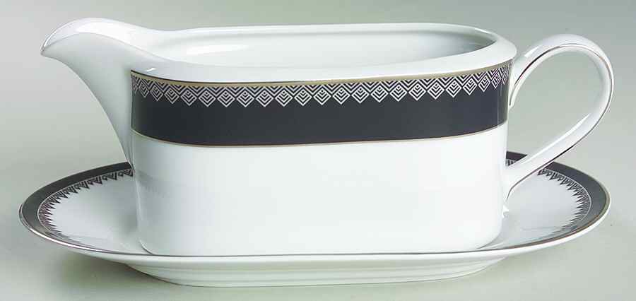 Hastings Ebony Gravy Boat & Underplate by Ralph Lauren China-1