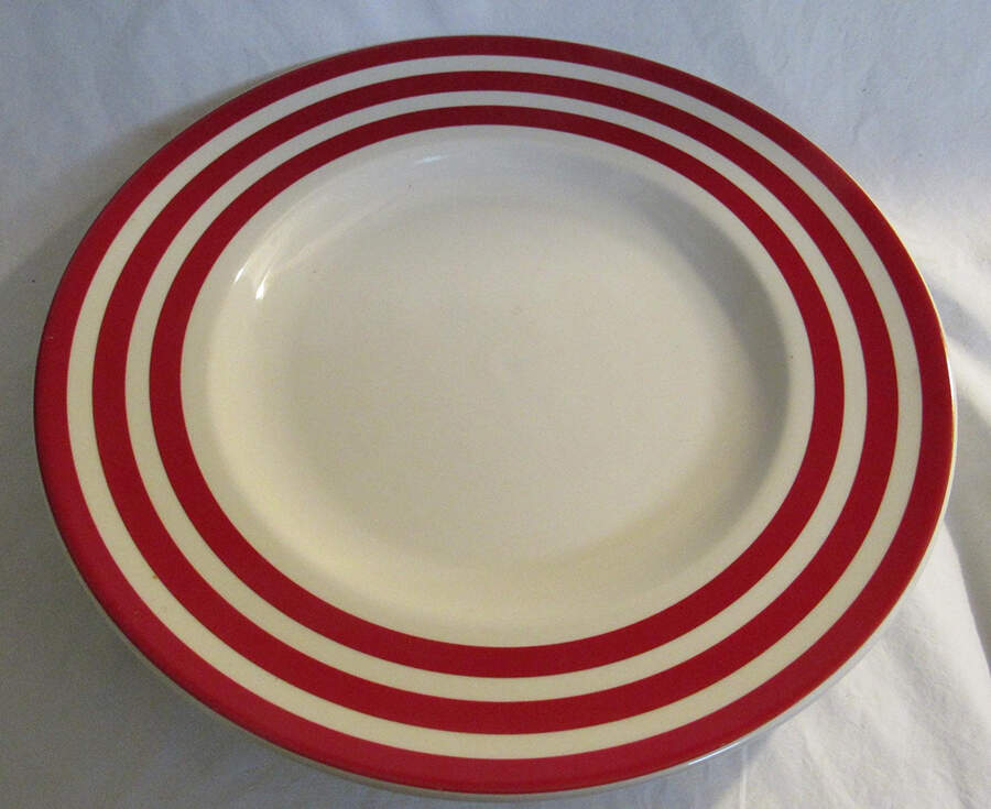 Cafe Stripe Red 16" Chop Plate (Round Platter) by Ralph Lauren China-1