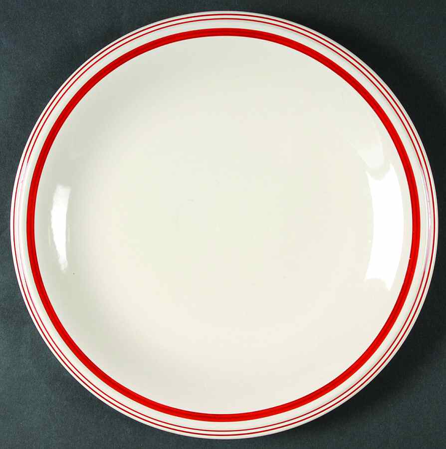 Cafe Stripe Red Dinner Plate by Ralph Lauren China-1