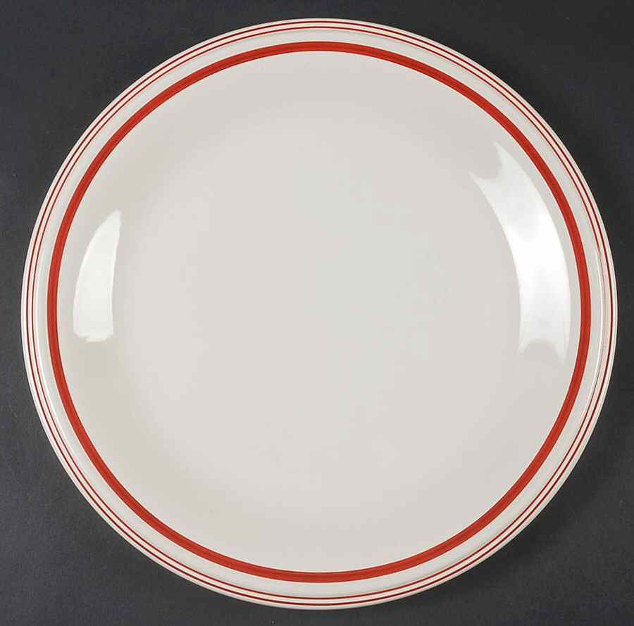 Cafe Stripe Red 12" Chop Plate (Round Platter) by Ralph Lauren China-1