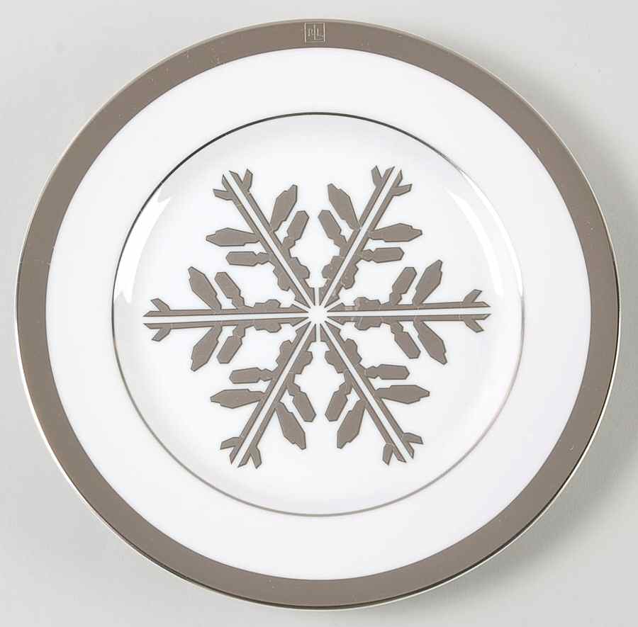 Let It Snow Platinum Dessert/Pie Plate by Ralph Lauren China-1