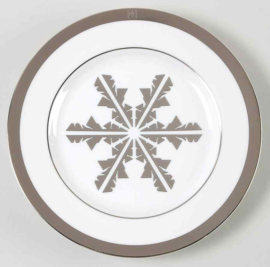 Let It Snow Platinum Dessert/Pie Plate by Ralph Lauren China-1