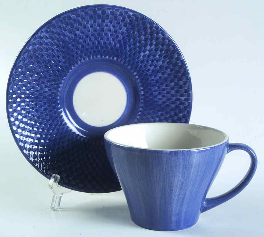Reed Indigo Cappuccino Cup & Saucer Set by Ralph Lauren China-1