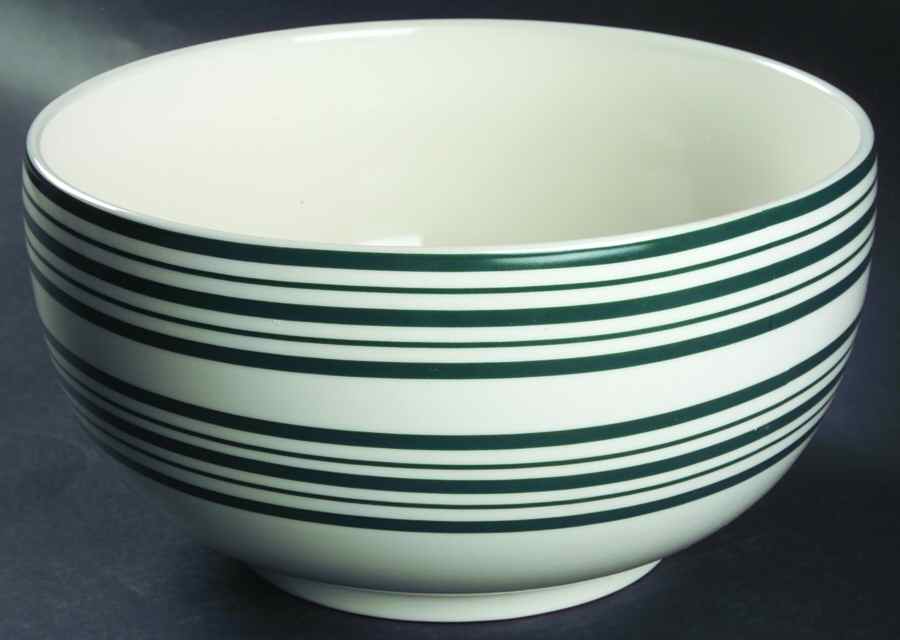 Cafe Stripe Green 11" Large Salad Serving Bowl by Ralph Lauren China-1
