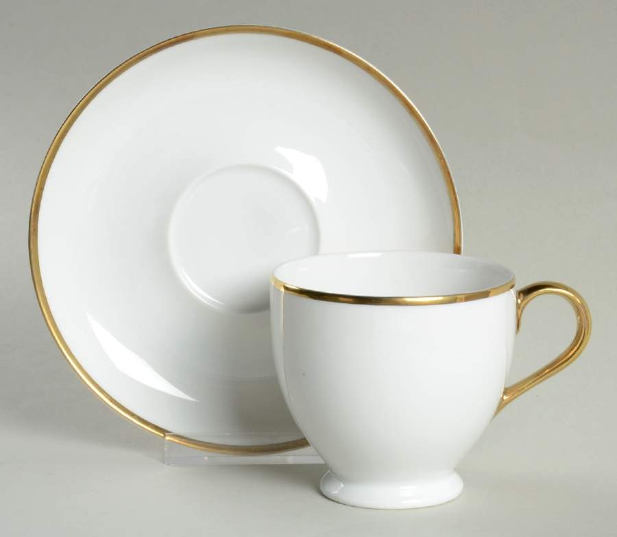 Hampton's Tea (White) Footed Cup & Saucer Set by Ralph Lauren China-1