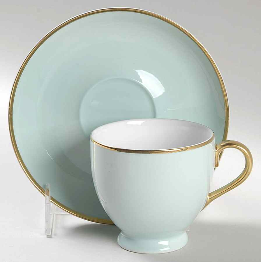 Hampton's Tea Mint Green Footed Cup & Saucer Set by Ralph Lauren China-1