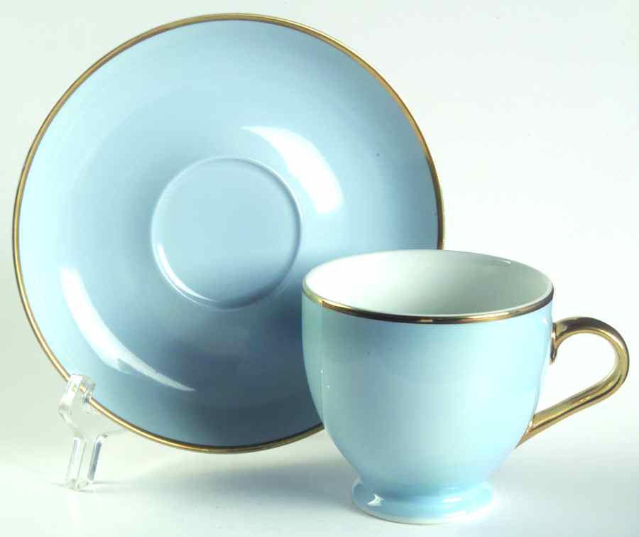 Hampton's Tea Morning Sky Blue Footed Cup & Saucer Set by Ralph Lauren China-1