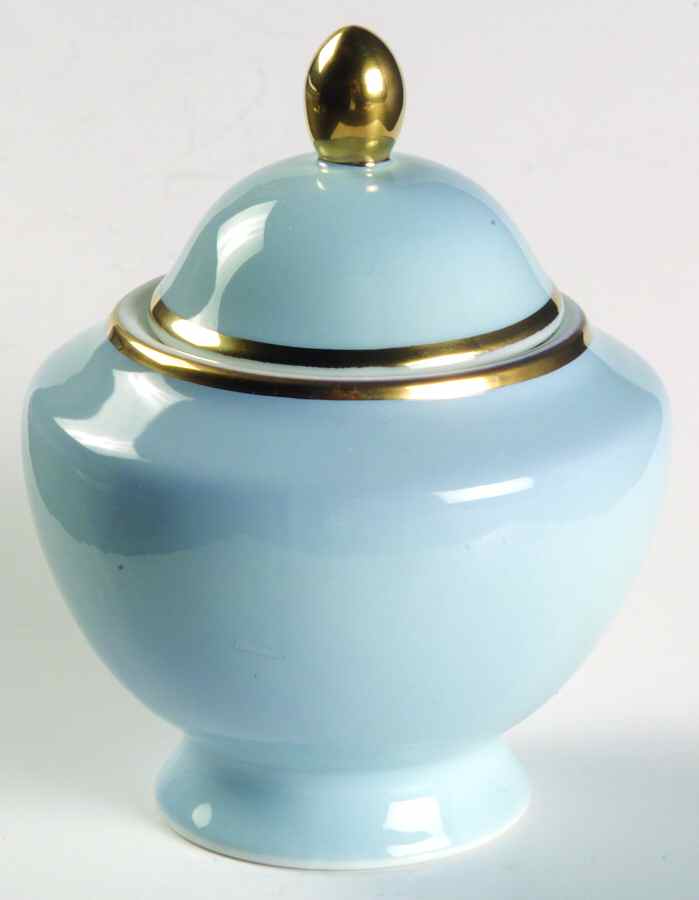 Hampton's Tea Morning Sky Blue Sugar Bowl & Lid by Ralph Lauren China-1