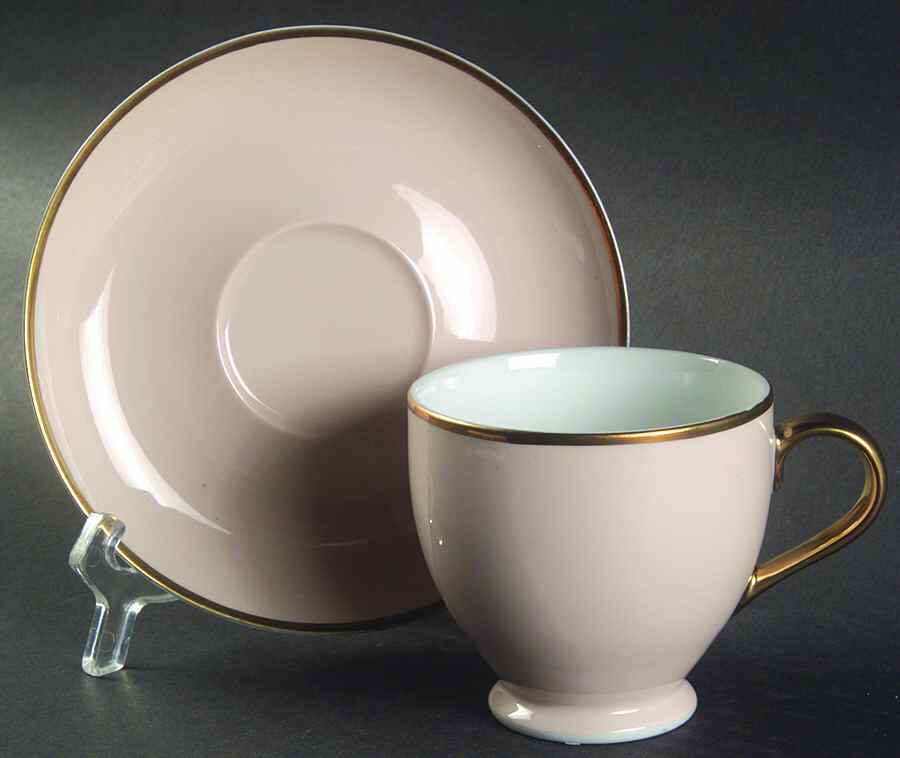 Hampton's Tea Peach Footed Cup & Saucer Set by Ralph Lauren China-1
