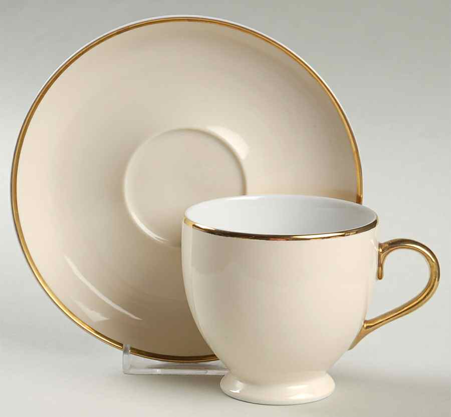 Hampton's Tea Ivory Footed Cup & Saucer Set by Ralph Lauren China-1