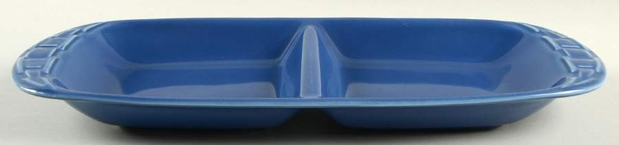 Woven Traditions Cornflower 15" Oval Divided Vegetable Bowl by Longaberger-1